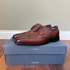 Stacy Adams Melville Wingtip Oxford Shoes Men’s 7M Cognac Leather New in Box